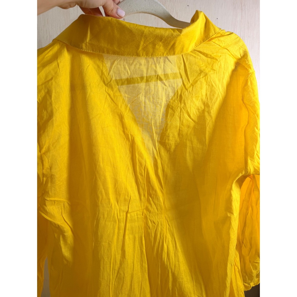 Unbranded Shirt Dress Women L Yellow Excellent Oversized Maxi Long Sleeve Boho - Picture 7 of 11